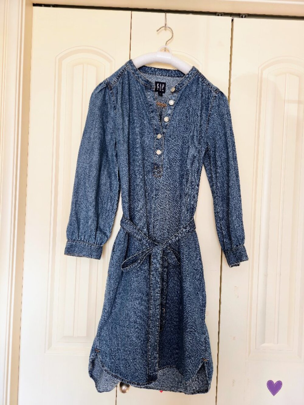 Gap Size XS Denim Tie-Belt Shirt Dress, EUC